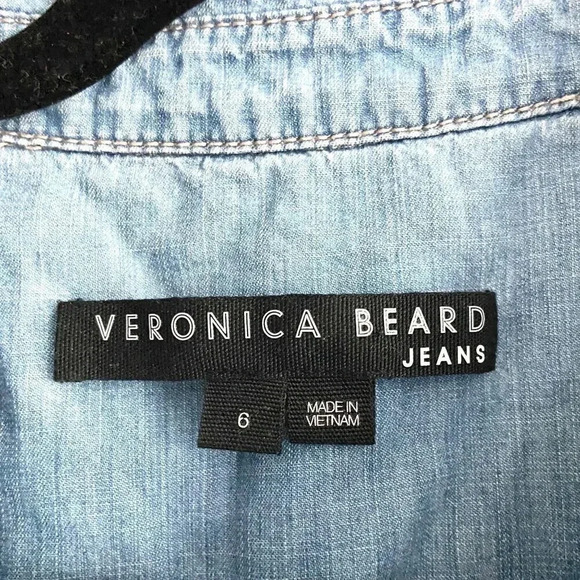 Veronica Beard Harrow Blue Chambray Denim Mini Dress, Sz 6 - Picture 8 of 11